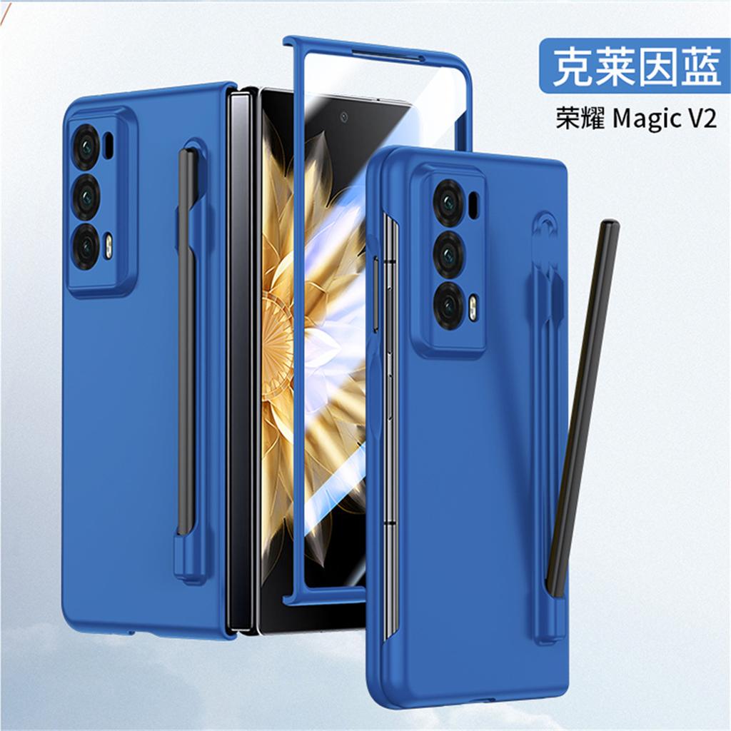 Handyhülle Für Honor Magic V2 Einfarbige PC-Hartschale Schutz Stoßfest Schutzfolie Mit S Pen Rückseite