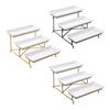 3-Tier Serving Tray Tiered Food Serving Platter Reusable Space-Saving Party Fruit Dessert Cupcake Display Holder with Metal Stand