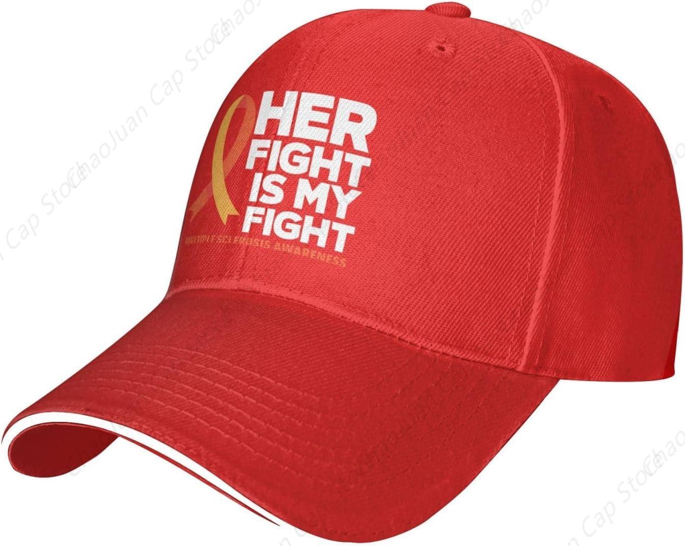 Her Fight is My Fight Multiple Sclerosis MS Awareness Adjustable Baseball Cap Unisex Sandwich Dad Hat Golf Hats Adjustable
