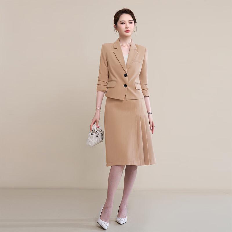 Mocana Women's OL Suit and Midi Skirt Set