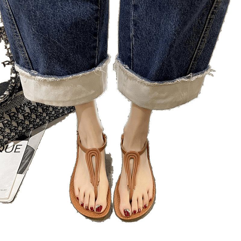 Campus flacher Boden ausländisches Gas zwei-in-eins Französische Zehenfrei Deodorant Studentenversion Fischgräten-Sandalen superweiche Strand-Fischgräten-Schuhe Damen