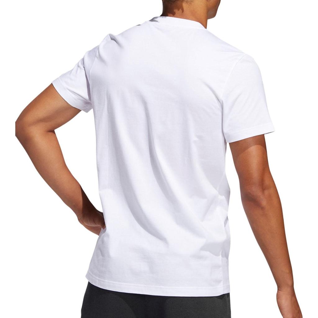 Adidas T Shirts Men's White Crew Neck Moderate Straight Fit FM4762