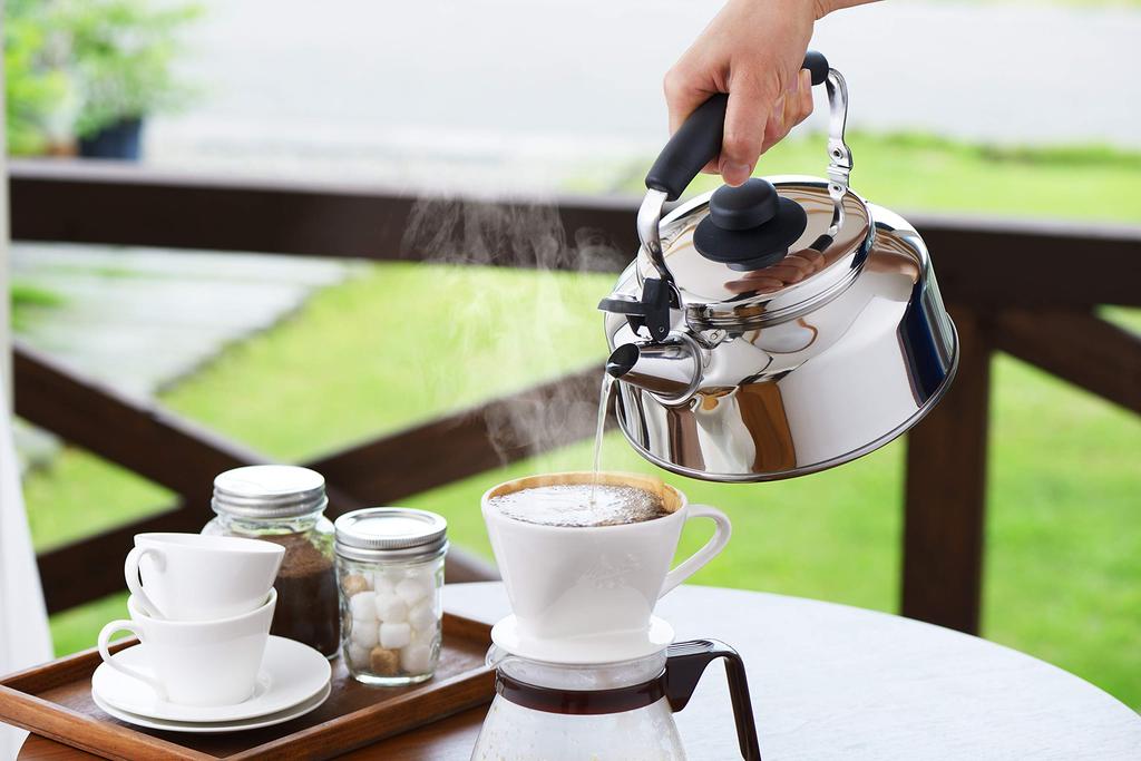 Yoshikawa SH8417 Whistling Stainless Induction and Gas Made in Japan Wide-Mouth Kettle, 2.6L, Steel, Compatible, Tsubame-Sanjo,