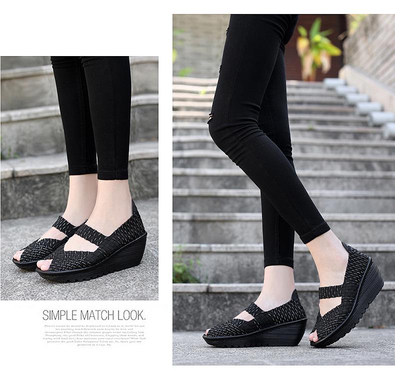 2022 Women's Hand-Woven Slip-On Shoes: Casual, Breathable, Fashionable & Height-Increasing