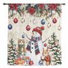 Christmas Tree Snowman Cat Squirrel Snowflake Ball Sheer Curtains Room Decoration Window Curtains Kitchen Tulle Voile Curtains