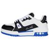 Louis Vuitton Trainer Cow Leather Low Top Skateboard Shoes Women's Blue 1ADF35