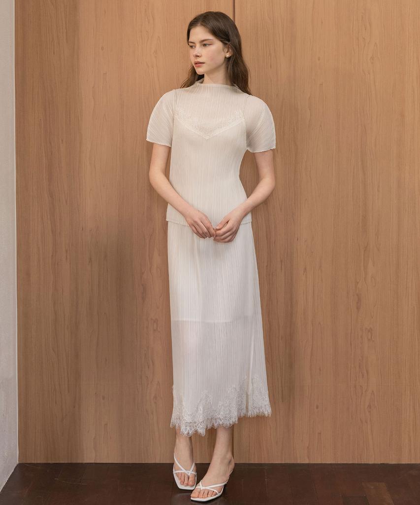 LAUTREDE MIN Pleated Lace Skirt