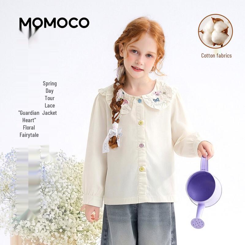 Длинный рукав Девочки MOMOCO Блузка с отложным воротником 110
