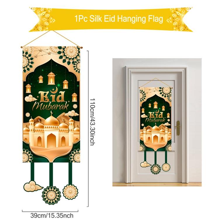 Eid Mubarak Dekobanner 2026 Kareem Ramadan Deko für Zuhause Ramadan Mubarak Hängende Flagge Islamische Muslimische Party Deko Eid Al Adha