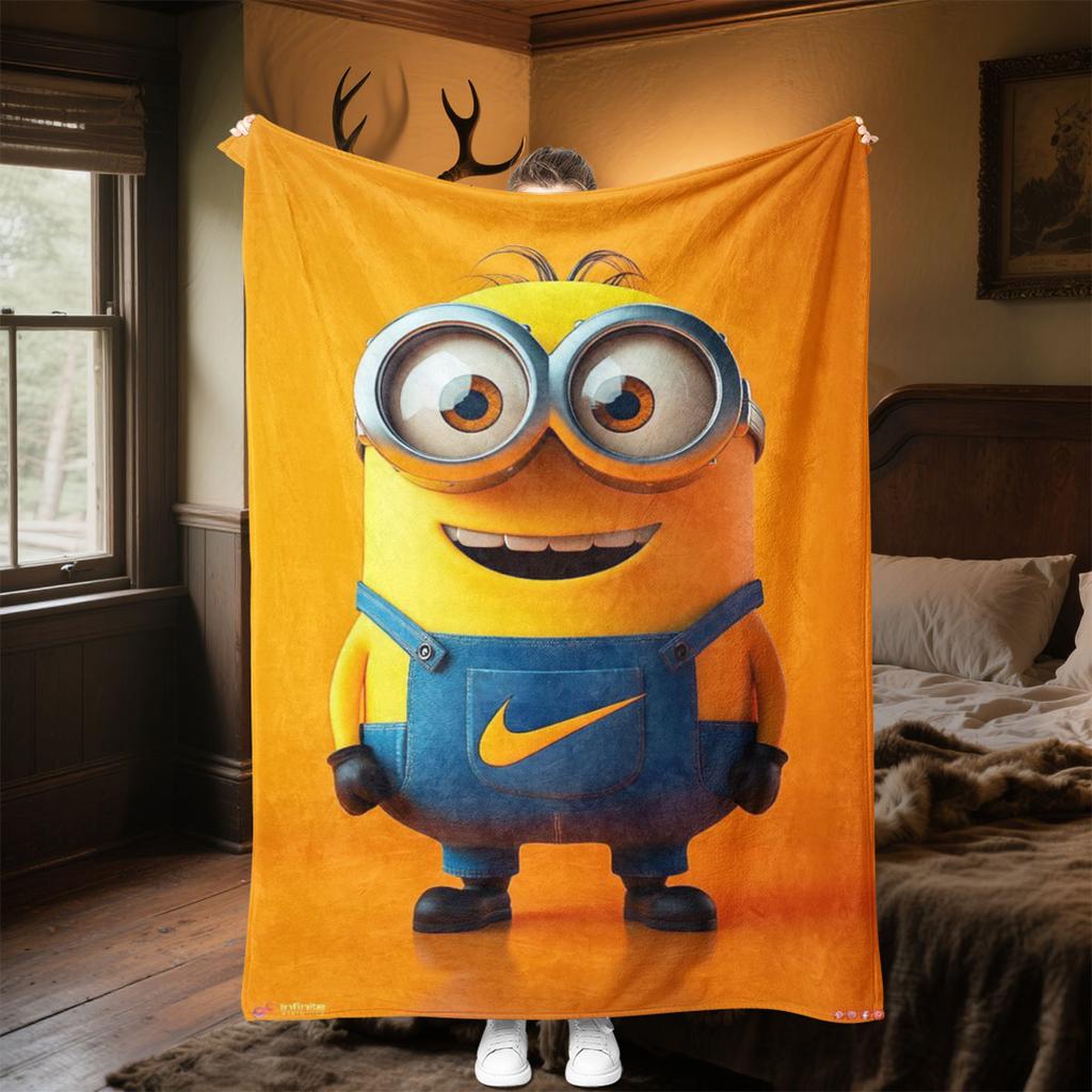 The Minions Breaking Through The Wall Blanket Is Suitable for Beds and Various Other Occasions, Making It A Perfect Gift.