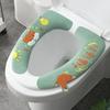 Household Bathroom Lavatory Cover Set Pedestal Cartoon WC Toilet Sticky Seat Pad Washable Universal Toilet Seat Cover Cushion