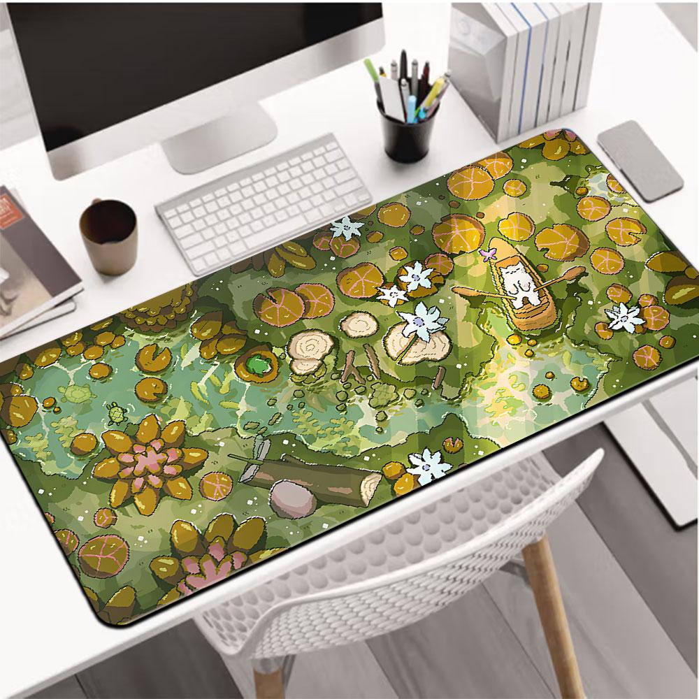 Green Computer Mouse Pad Snooze Pond Large Extended Gaming Mouse Pad NonSlip Desk Pad Mat