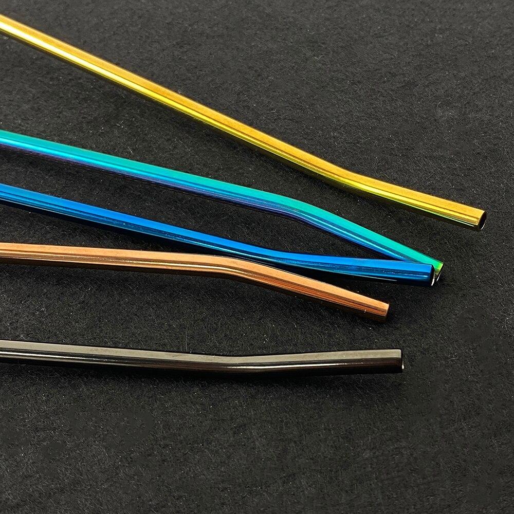 6Pcs Reusable Long Handle Straw Spoon Gold 18/10 Stainless Steel Straw Tea Scoop Straight Bar Coffee Stirring Drinking Spoon