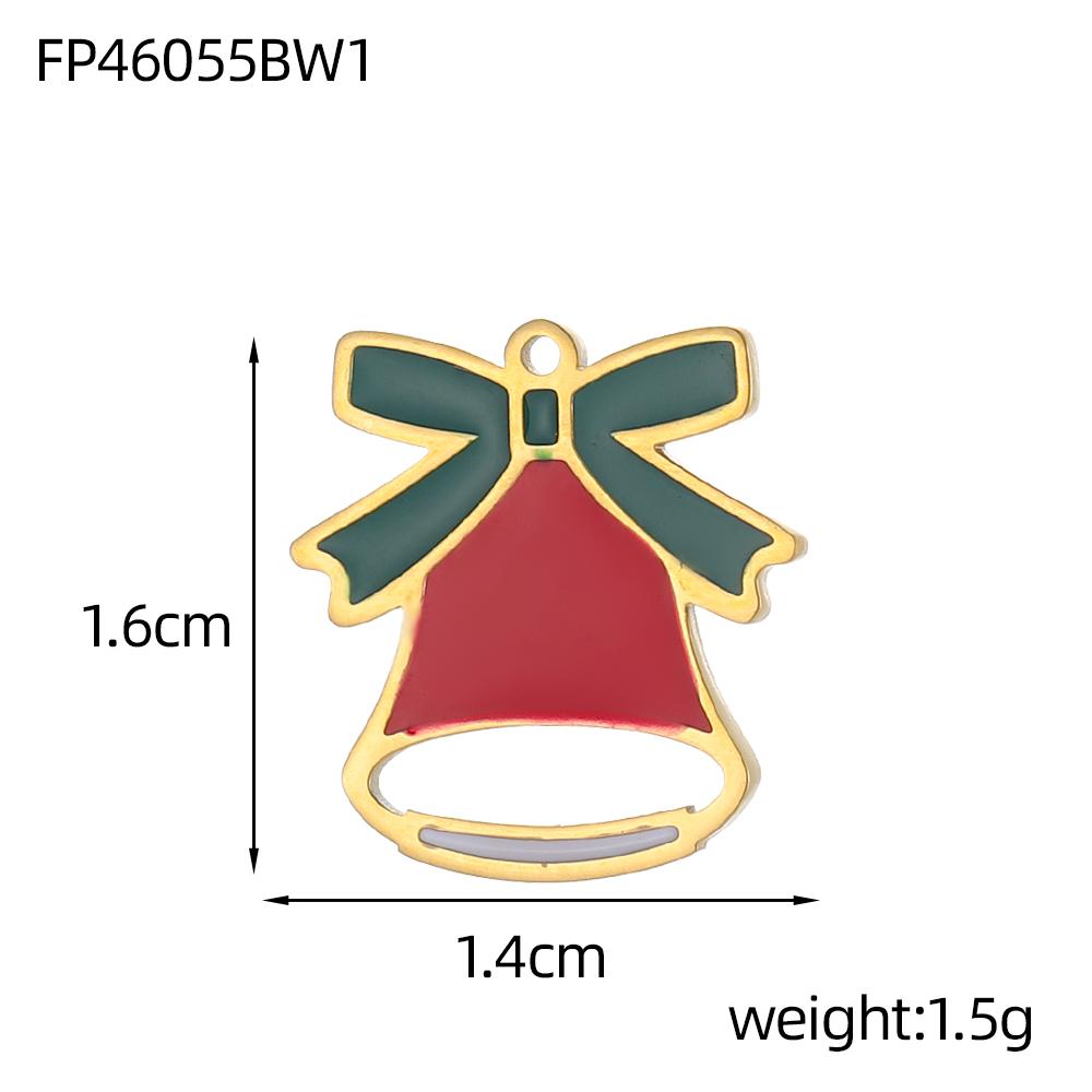 CARLIDANA Stainless Steel Santa Claus Oil Drop Enamel Christmas Tree Bell Gloves Winter Gift Box Present Man Charms Pendant