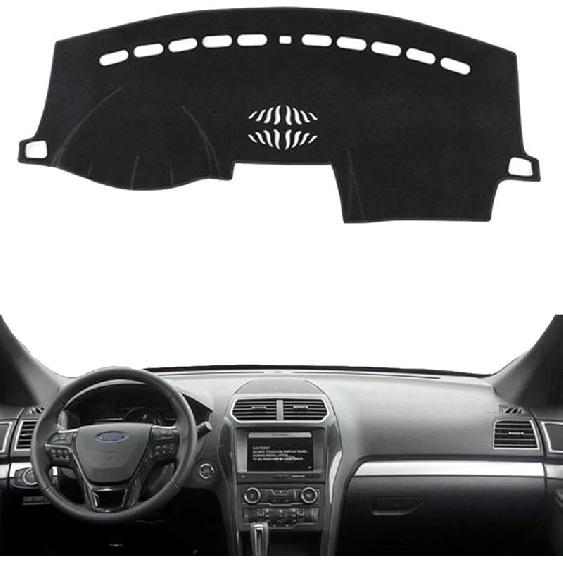 

Подходит для Ford Explorer 2011-2018 Накладка на приборную панель, Черная накладка на приборную панель автомобиля, Нескользящий коврик на приборную панель Lhd Red Edge