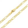 Collana Classica a Maglie Figaro per Uomo Placcata Oro 14K Larga 4mm Catena Cuban Curb Link Gioiello Regalo