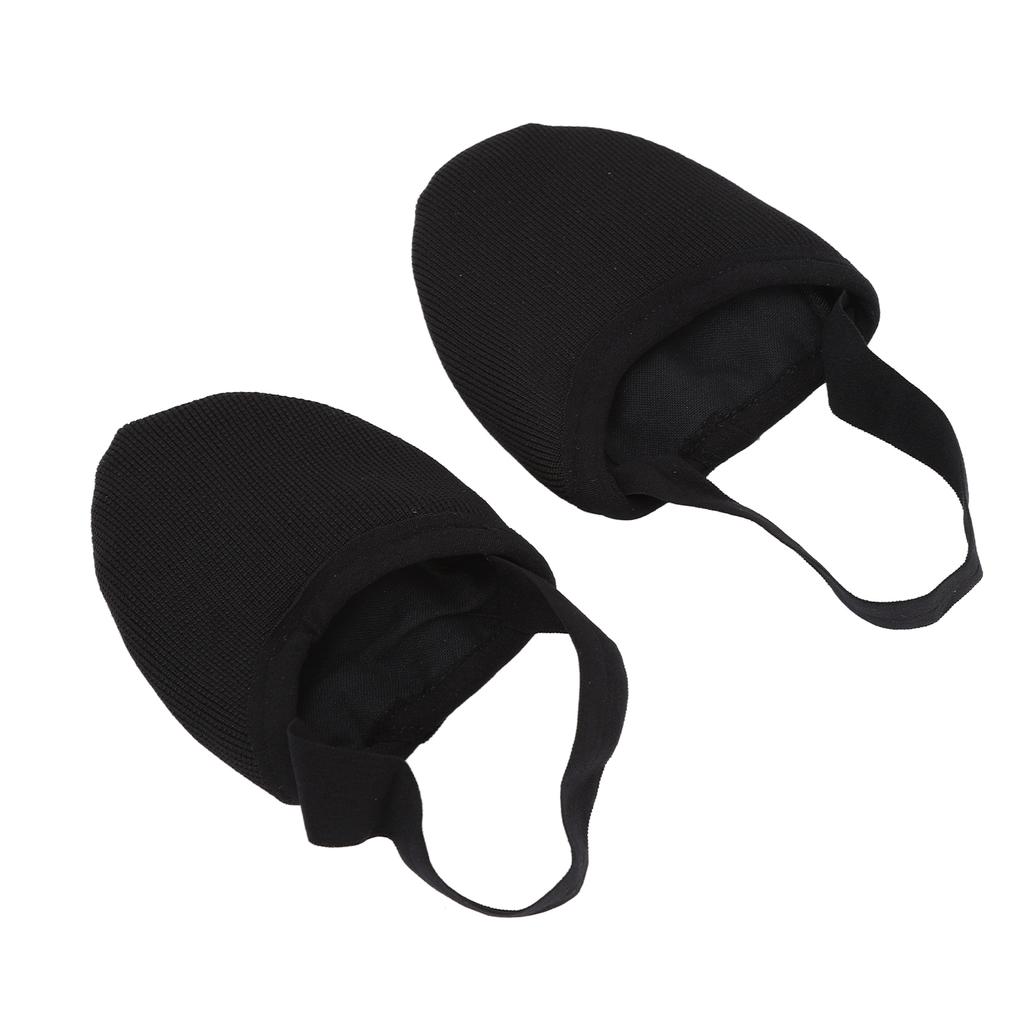 Half Sole Dance Shoe Breathable Stretchy Slip Resistance Half Sole Ballet Slipper for Dance Yoga Practice Black S