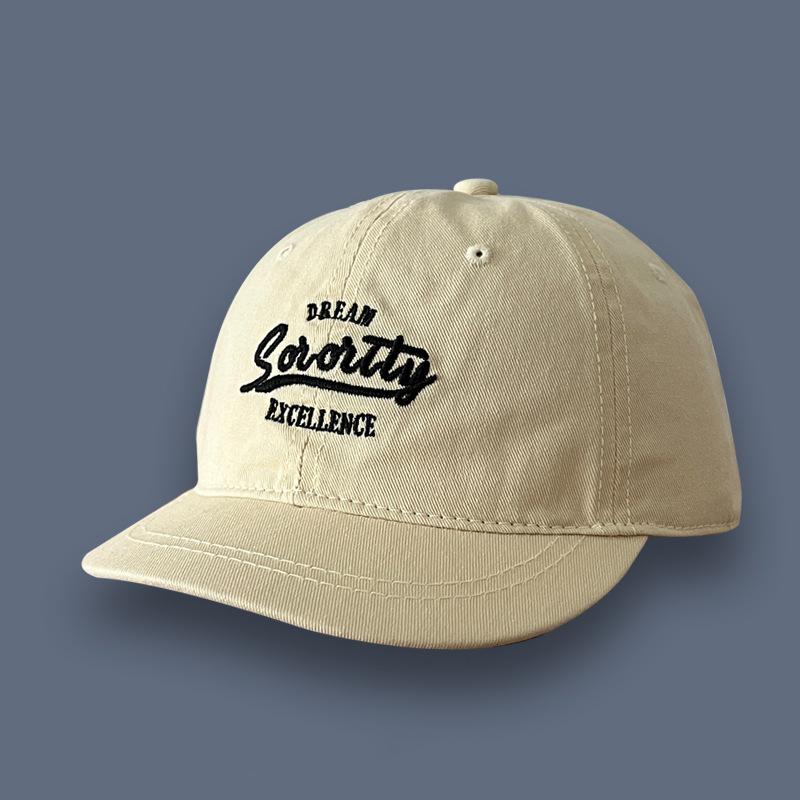 

Винтажная шляпа с короткими полями 5 см для мужчин и женщин, мягкий верх, для лица, маленькая уличная хип-хоп кепка Adjustable бежевый