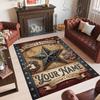American Patriotic Theme Crystal Velvet Rug Personalized Custom Name Text Soft Floor Mat Home Decor