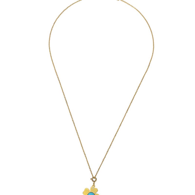 Reve Clover & Turquoise Q Long Necklace