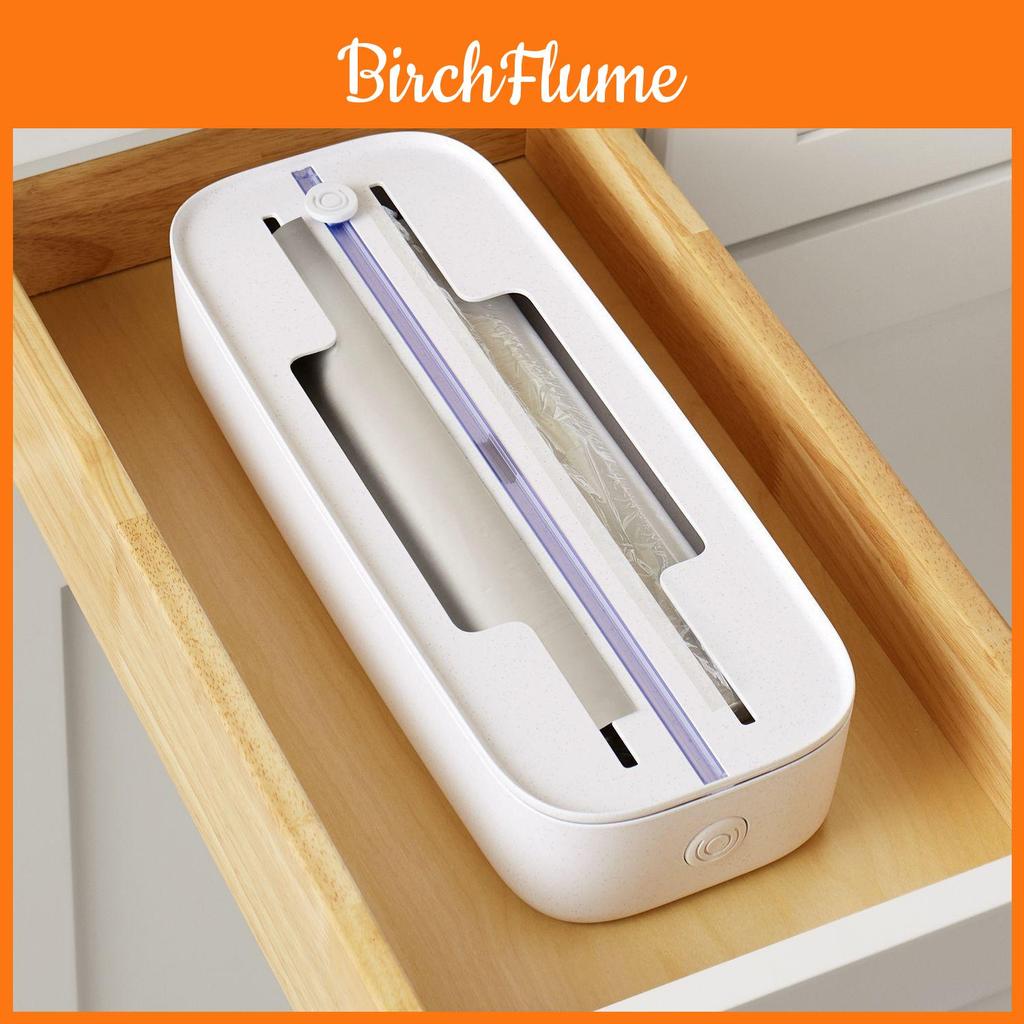 Kitchen Food Wrap Dispenser With Abs Material For Easy Cutting And Fresh Food Preservation