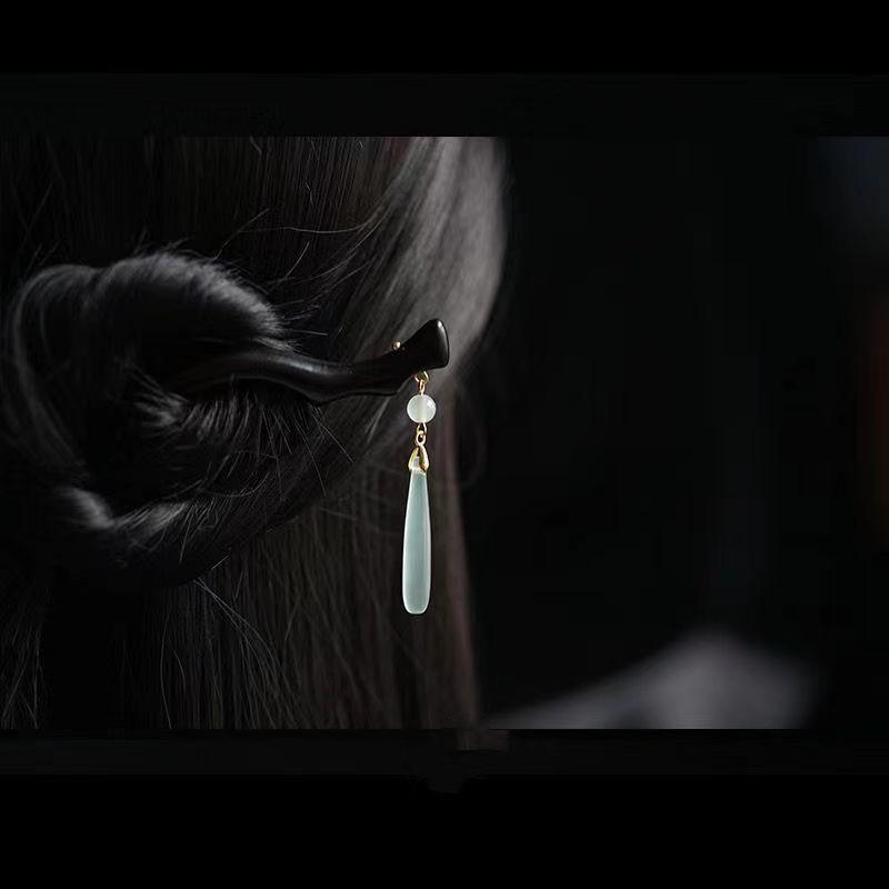 

Vintage Wood Flower Tassel Step Shaking Hairpin Hair Stick Ancient Style Hair Ornament Headdress Hair Accessories Hair Pins Gift светло-зеленый