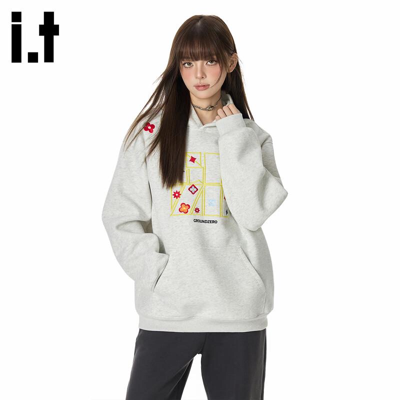 Свободный худи с вышивкой GROUND ZERO XL
