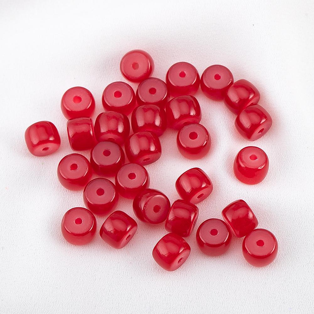 120pcs 8.5mm Colorful Glass Apple Beads Flat Round Cylindrical Spacer Bead DIY Craft Necklaces Bracelet Jewelry Making Materials