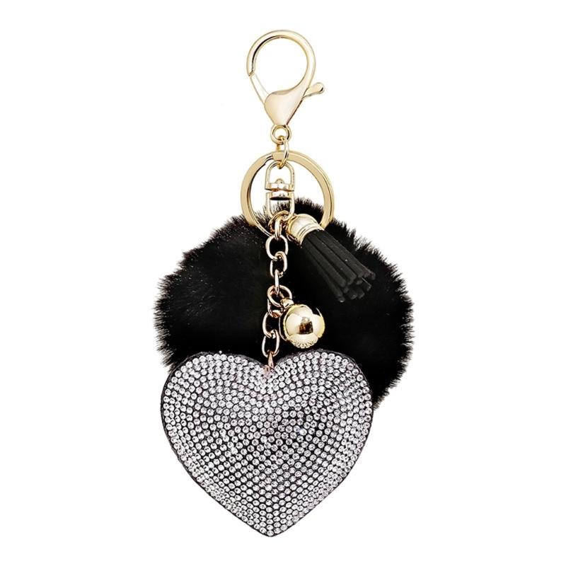 Elegant Heart Shaped Keychain With Rhinestones And Tassels For Bags And Keys Sturdy Zinc Alloy Design Key Pendant