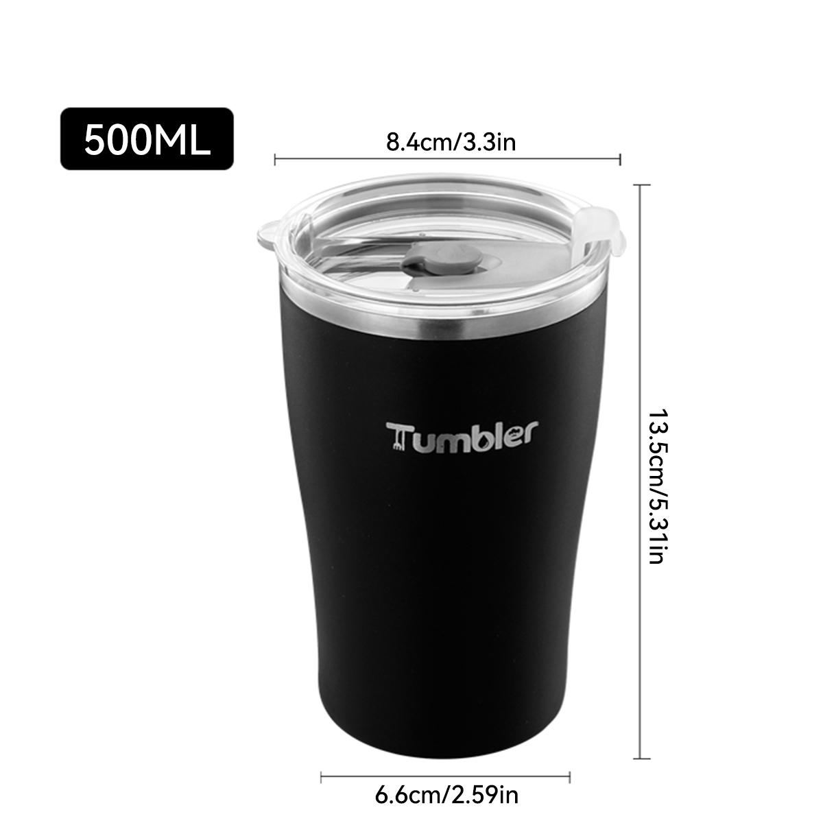 

500ml Thermal Water Bottle 304 Stainless Steel Double Wall Insulated Milk Coffee Mug Large Capacity Sealed Water Cup For Student 0.5L чёрный