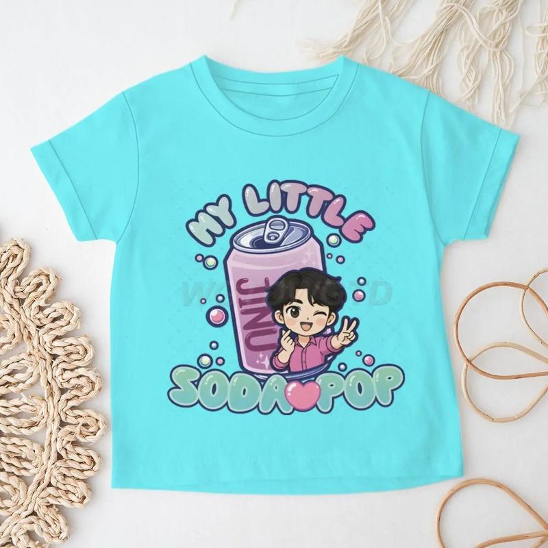 Fun letter printed T-shirt for men and women, summer cute short sleeved casual fashion top, children's clothing