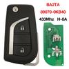 Keyless Entry Remote Control Car for Key Fob BA2TA 433MHz H (8A) Chip 89070-0KB40 for  2015+