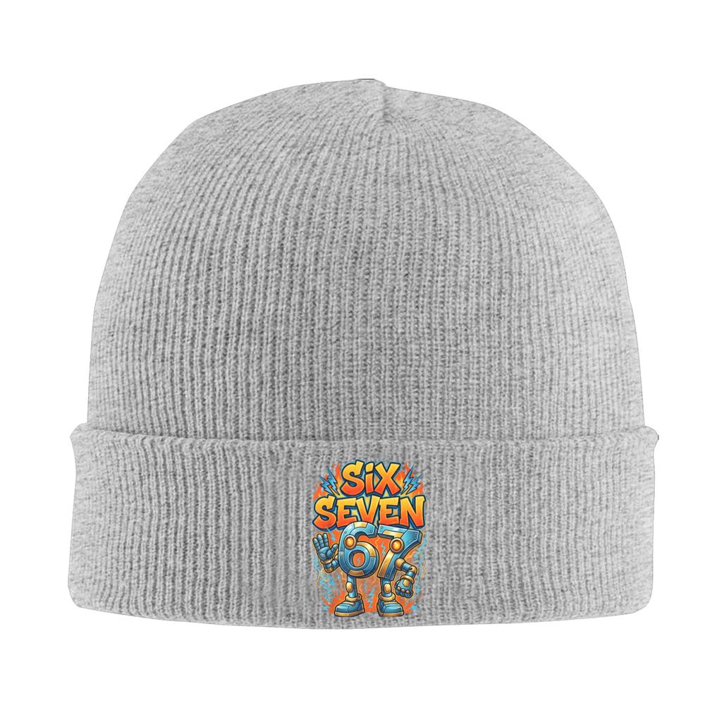 67 Six Seven Meme 67 Funny Brainrot Gaming Bonnet Hats Beanie Hats Design Skullies Beanies Trendy Female Male Gym Head Wrap Cap