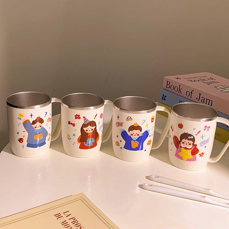 Whimsical Family Stainless Steel Cartoon Toothbrush Cup