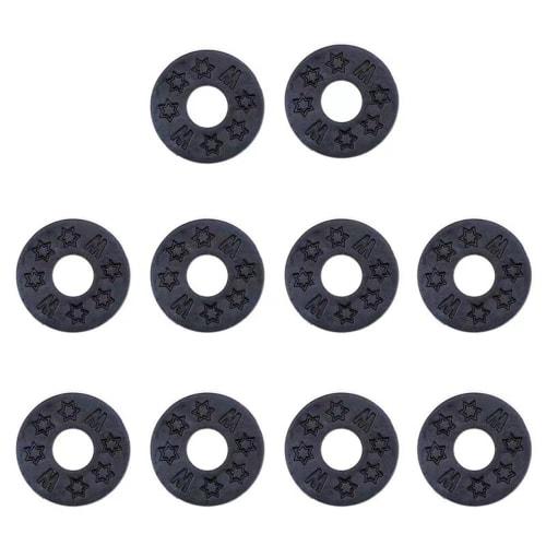 

Набор из 10 стреплоков для гитарного ремня, аксессуары для инструментов, резиновые стреплоки против падения для гитары и бас-гитары (черный)