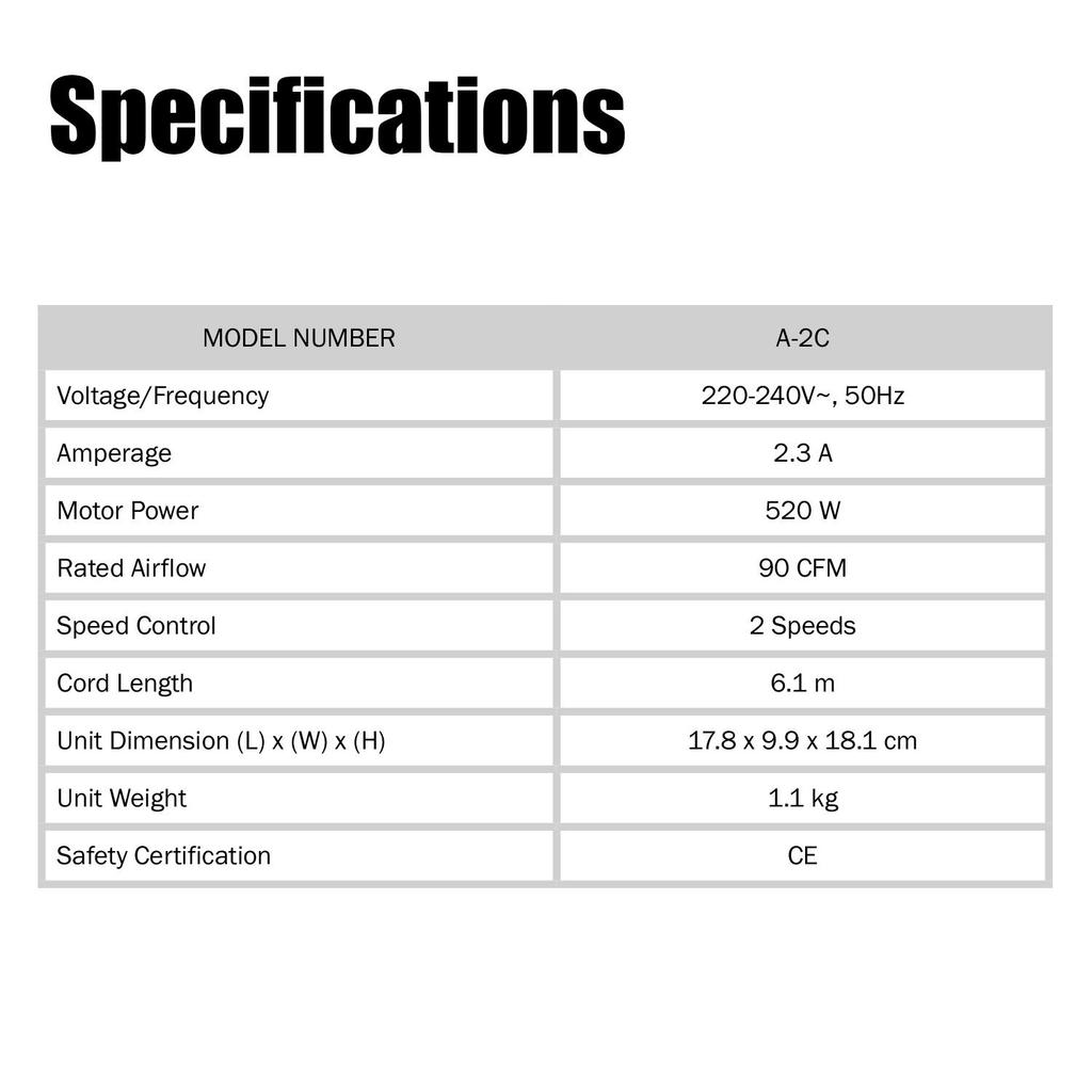 XPOWER A-2C Silver Gray Electric Auto Car Dryer & Blower Portable Contactless Car Drying Multi-function Lightweight Compact