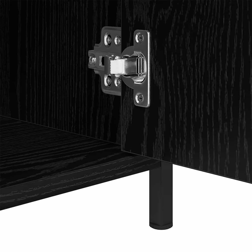 Nightstand Black Oak Effect 40 X 42 X 60 Cm Engineered Wood