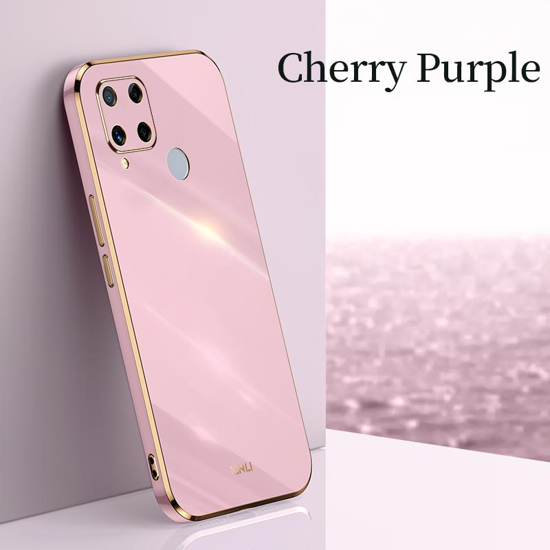 Bling Square Plating Soft Case For OPPO Realme C21Y C35 C31 C20 C17 C15 C12 C11 10 9 9i 8 7 Pro A54 A74 A94 A52 A72 A92 A33 A53 4G 5G Silicone Cover