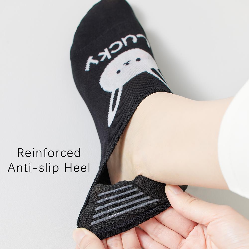 3 Pairs Kawaii Fashion Cute Rabbit Invisible Socks for Women - 8 Colors Thin Cotton No-Show Socks  Odor-Free Non-Slip Daily Wear