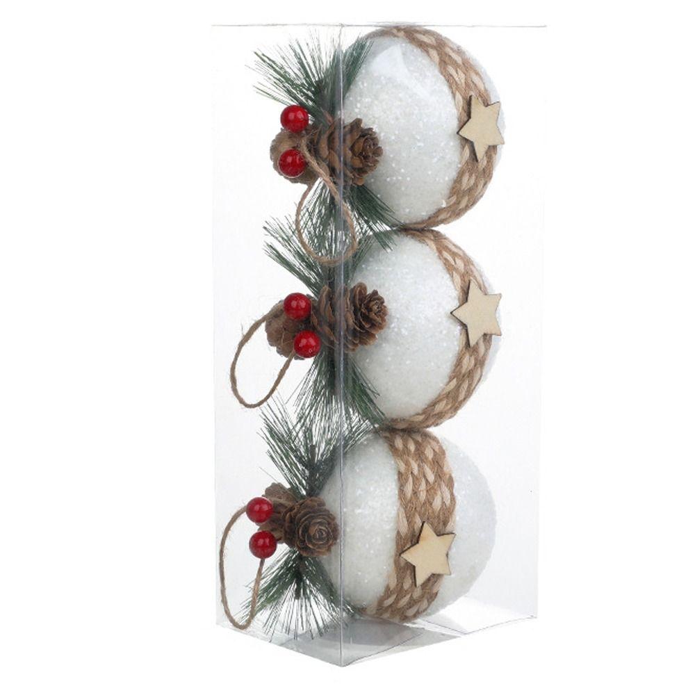 with Berry Leaves Christmas Tree Ball Red Green Plaid Cloth Christmas Tree Ornament  Xmas Decor