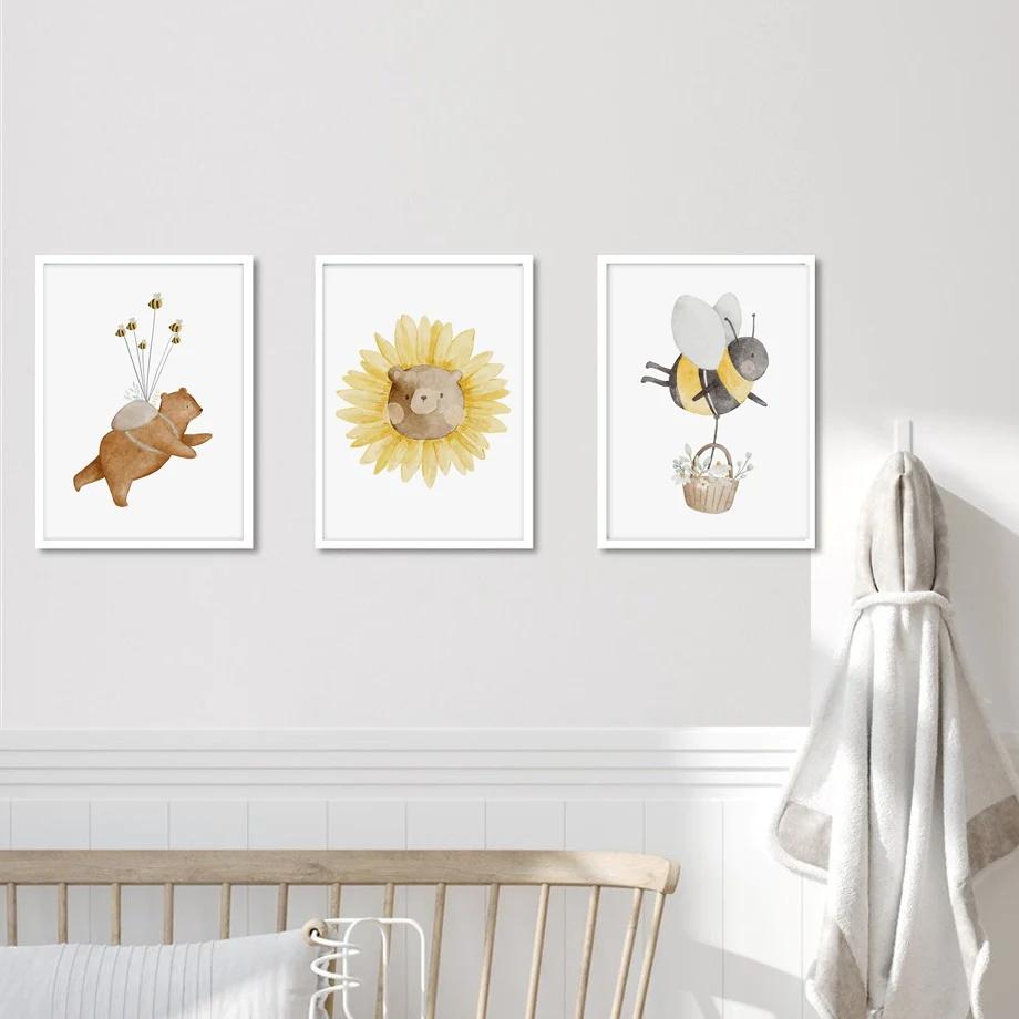 Cartoon Animal Print Canvas Posters Children's Room Home Decoration Living Room Mural Wall Painting Nursery Decoration Poster