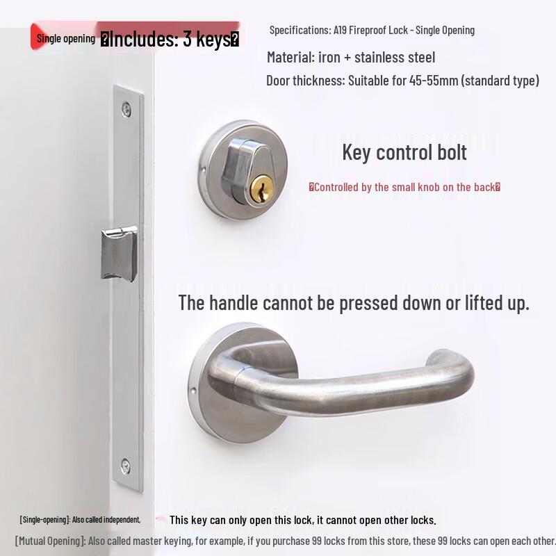 Pulinle A19 Stainless Steel Fire Door Lock Set