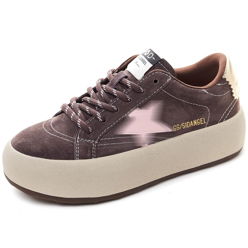 Retro and old stars, small dirty shoes, platform soles, casual and light, not tired feet, sports board shoes, genuine leather color matching, Germa