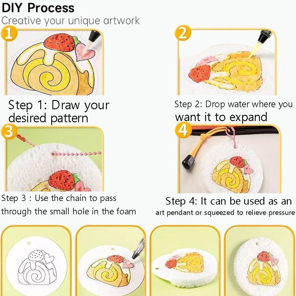 With Drawing Pens Magic Texture Painting Kit With Easel 3D Drawing Canvas Sponge  Art Supplies