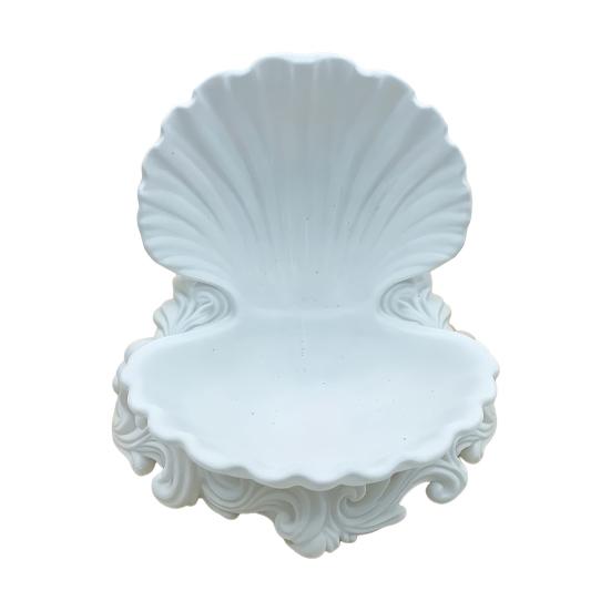 Shell Jewelry Storage Tray Three-Dimensional Carving Design белый