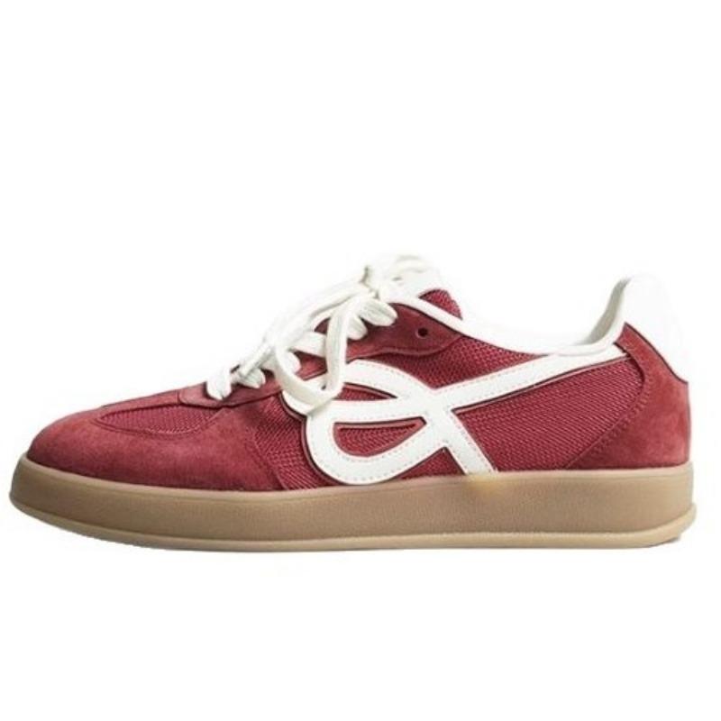 Leather Retro Red Women's Summer New Breathable Versatile Lace-up Heightening Casual Shoes