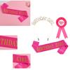 3Pcs Birthday Girl Accessories Set With Glittering Sash Rhinestones Headband Decorative Pin For Birthday Decoration