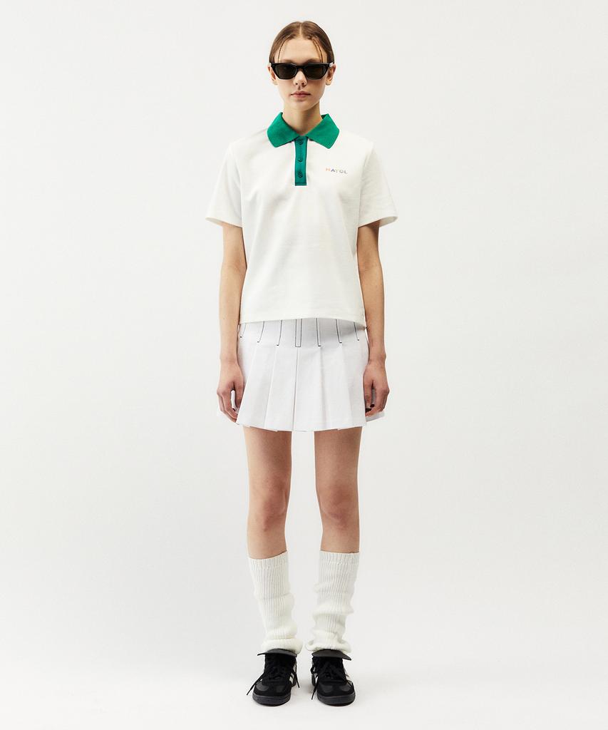 MAYOL Logo Embroidered Short Sleeve Polo Shirt_Ivory