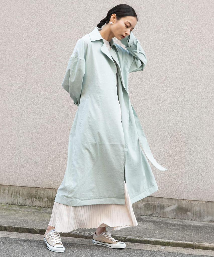 Sense of Place Volume Sleeve Trench One Women's Coat, AA14-27B001, L.GREEN