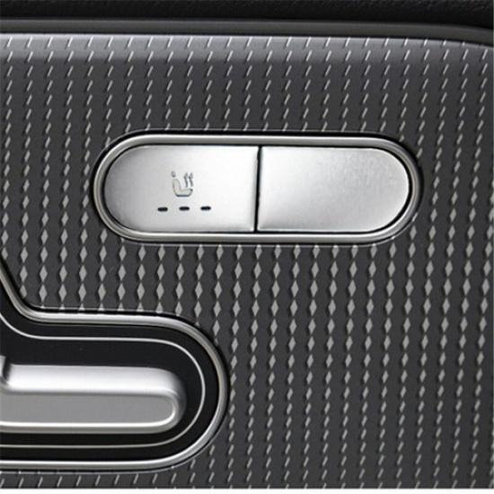 4x Silver Aluminum Car Seat Heating Control Switch Cover For Benz GLA GLB +